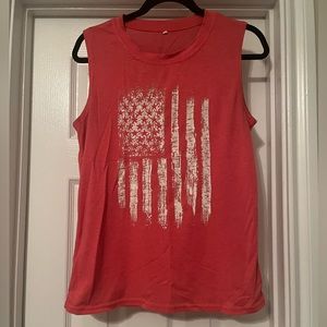 American flag cut-off t-shirt